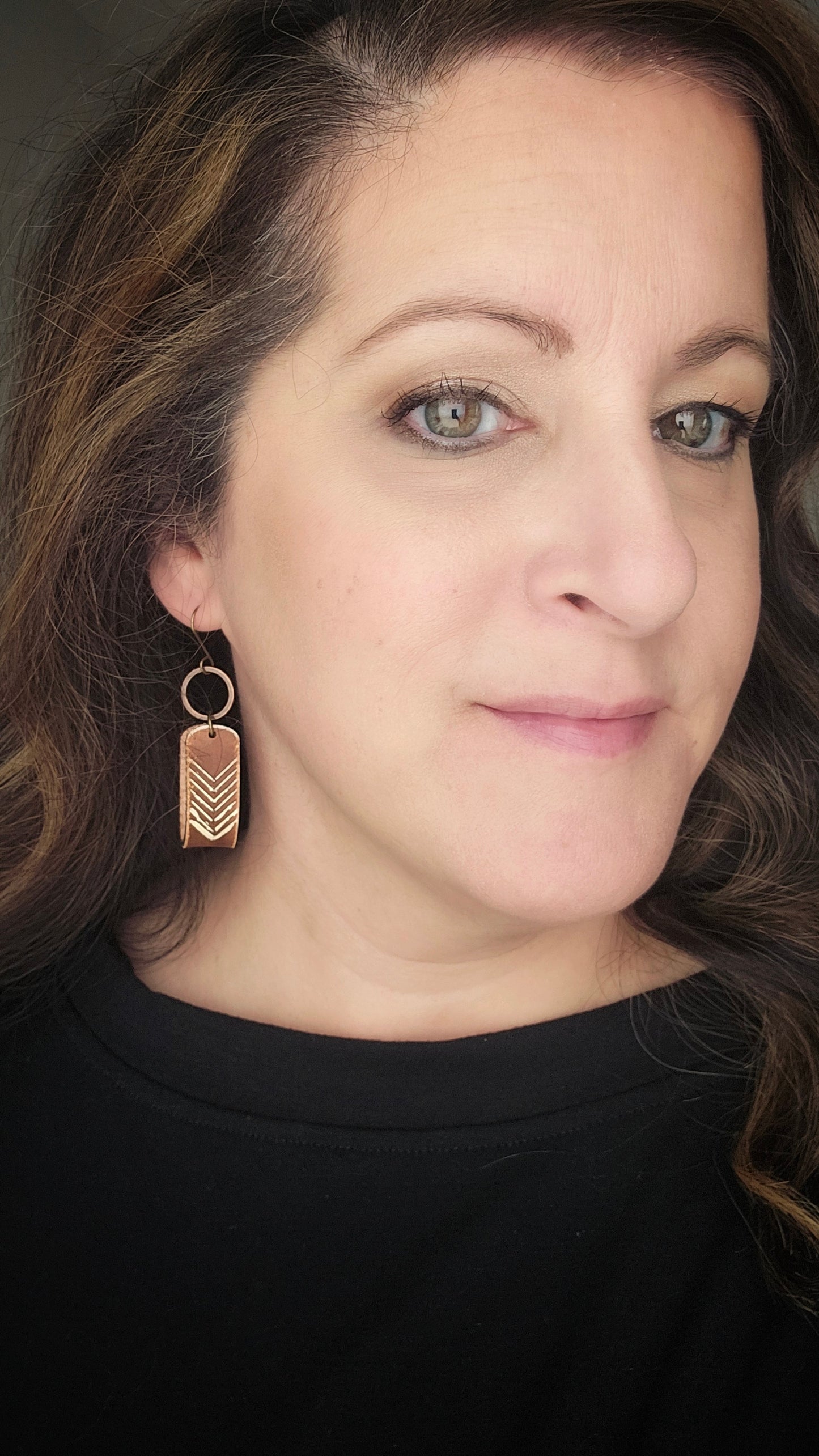 Embossed Boho Leather Dangles