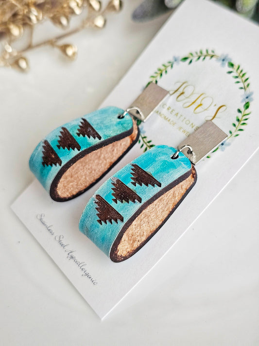 Embossed Leather dangles