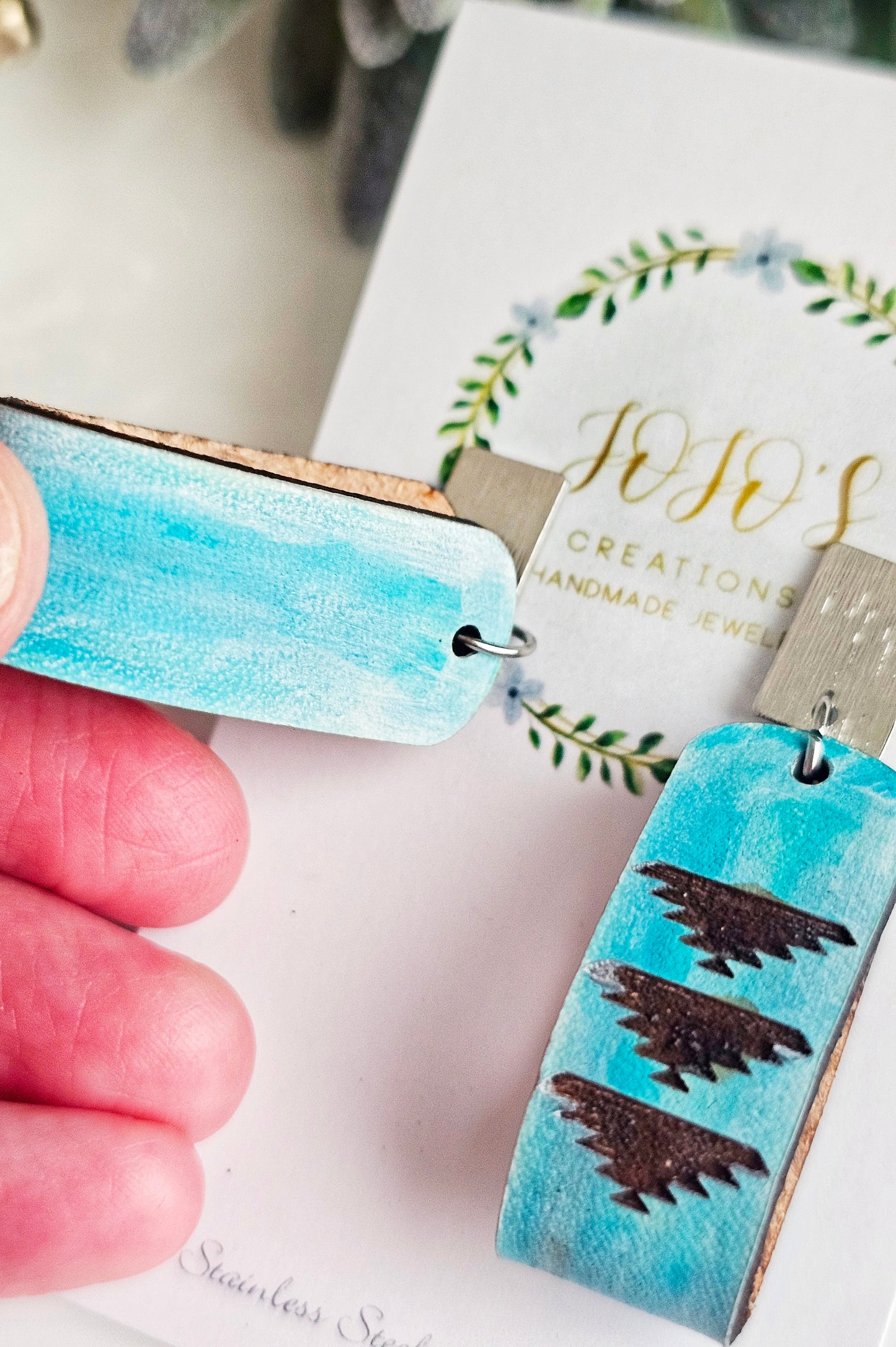 Embossed Leather dangles