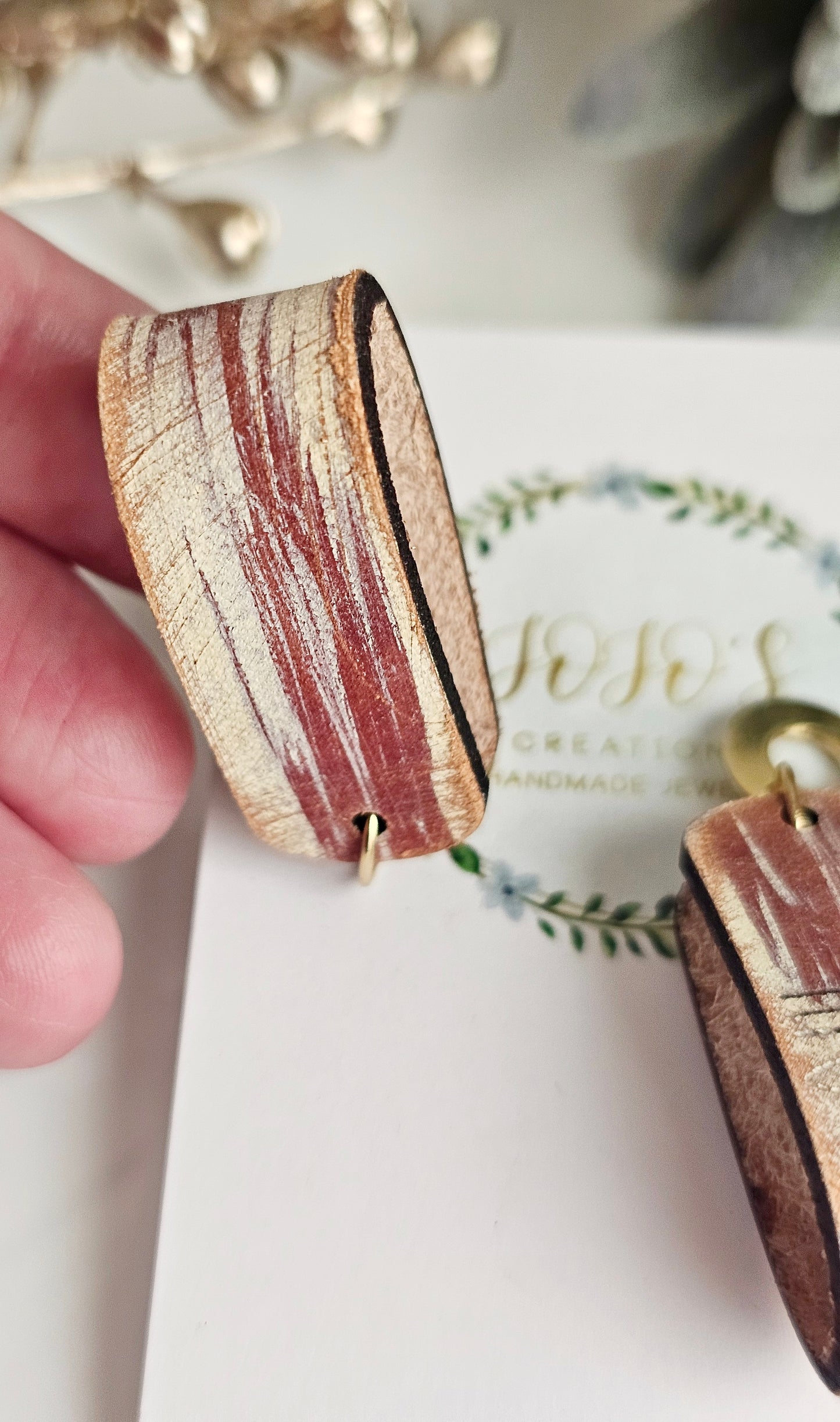 Boho Embossed drop Earring