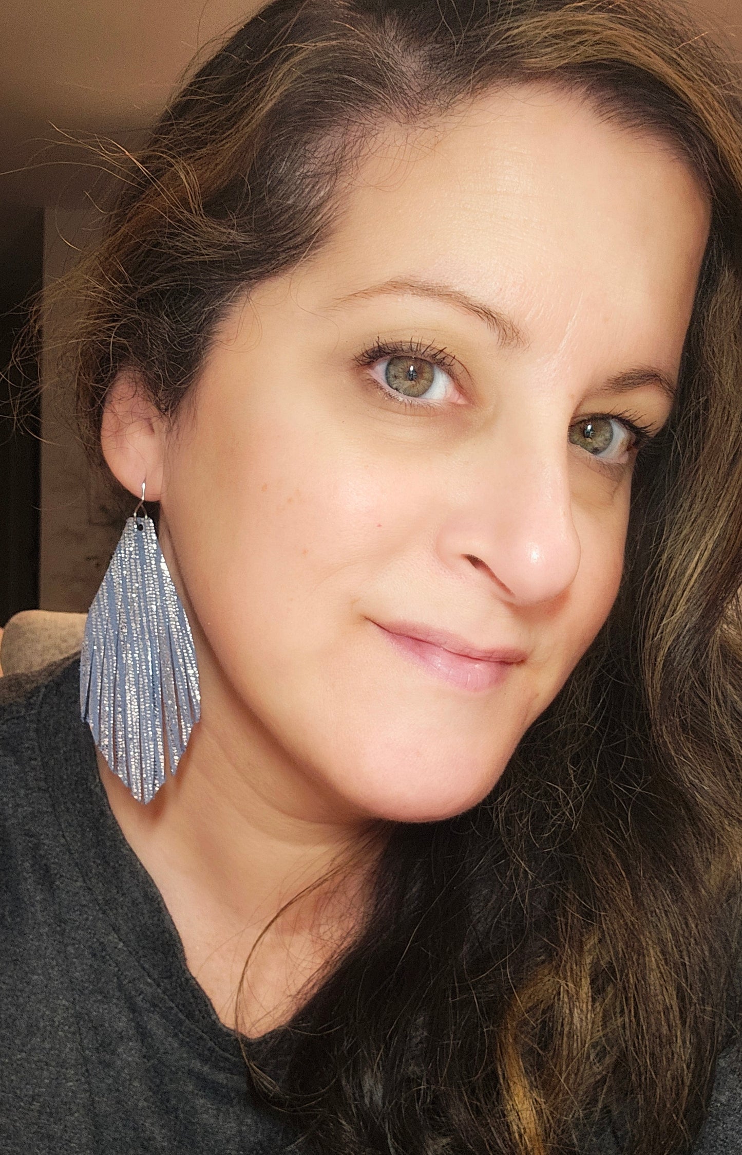 Fringy blue w/silver