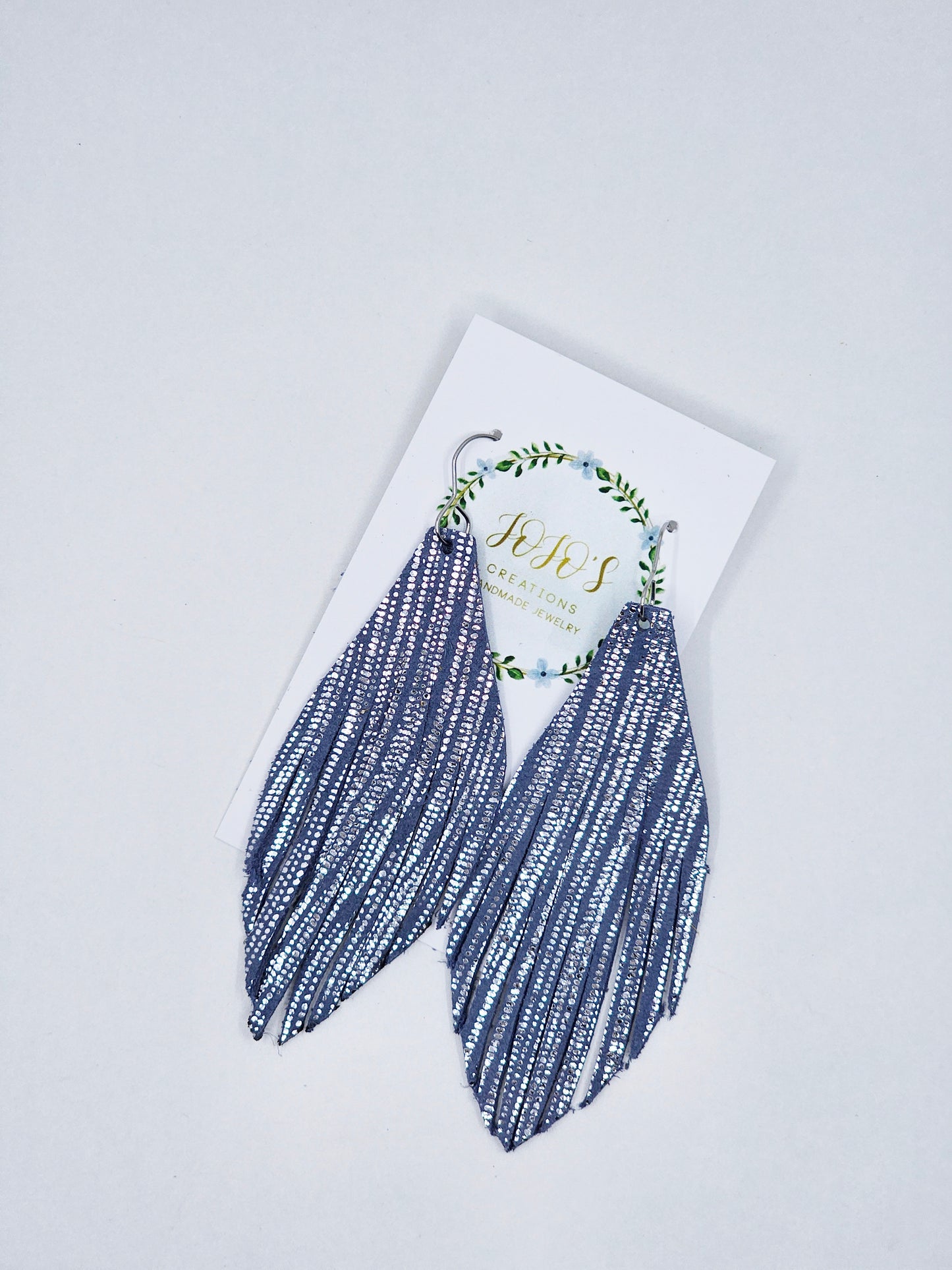 Fringy blue w/silver
