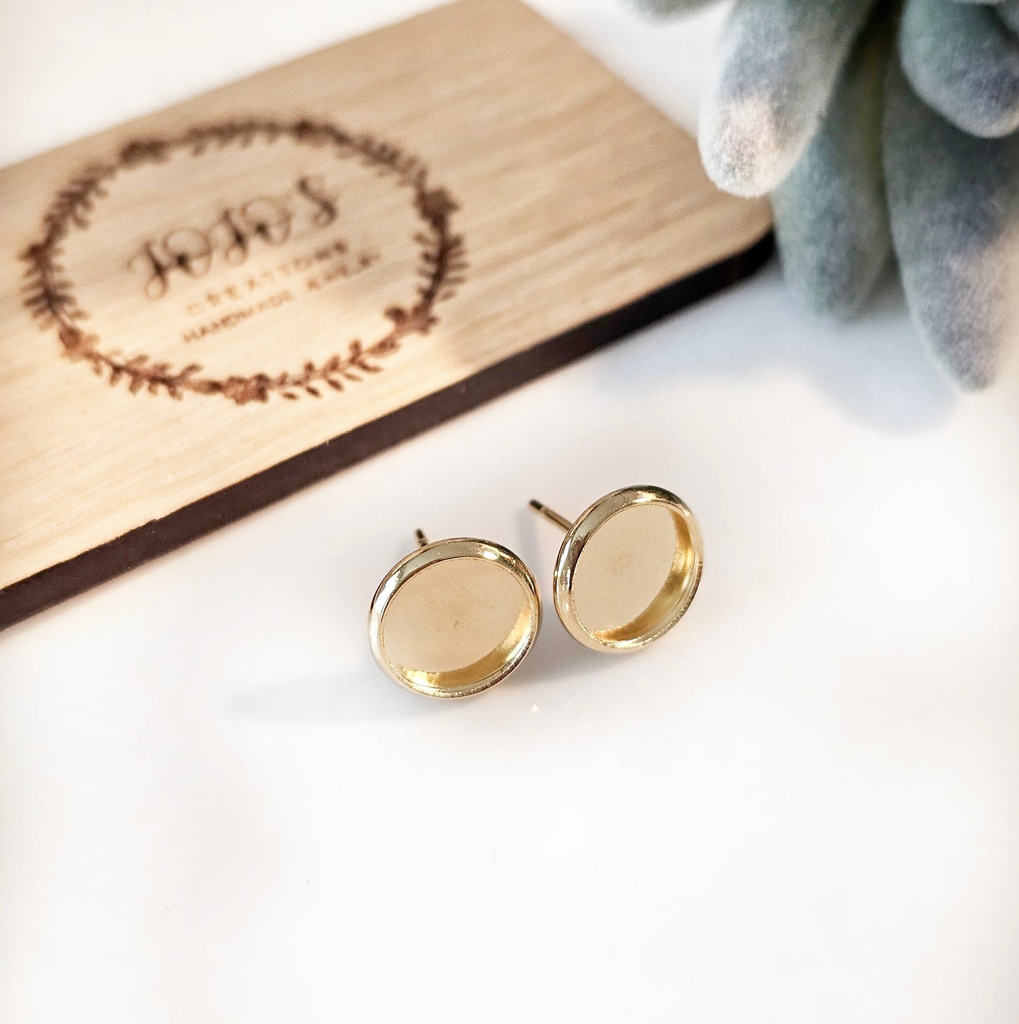 12mm Mauve Ice Blue Faux Druzy Studs