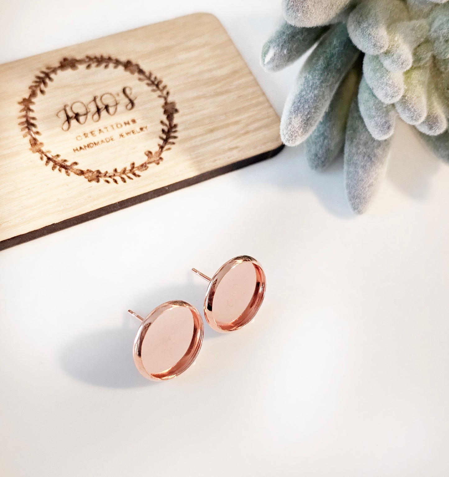 12mm Mauve Ice Blue Faux Druzy Studs