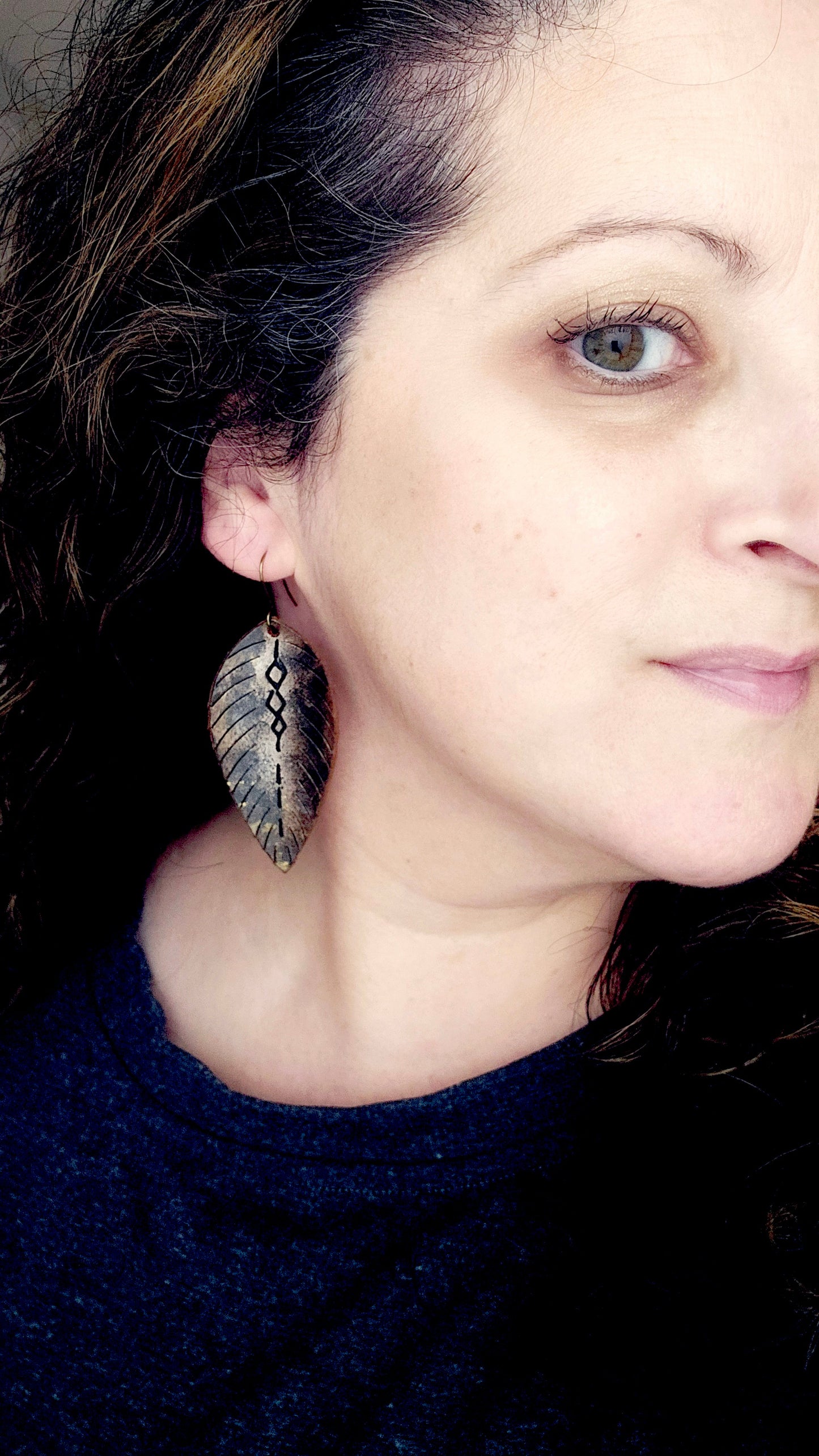 Boho Metallic Fringy Feather