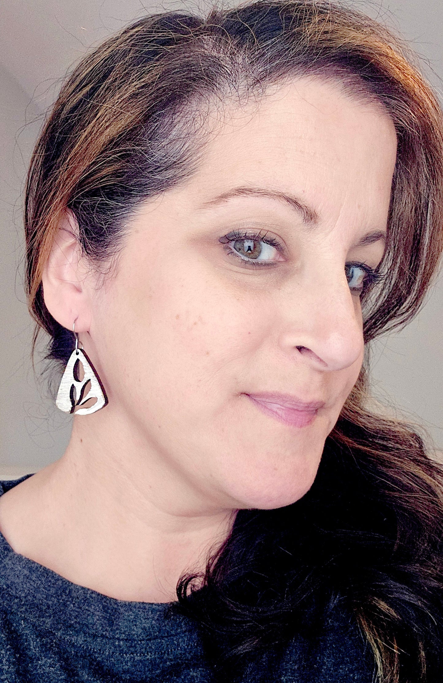Unique Wood Painted Earring