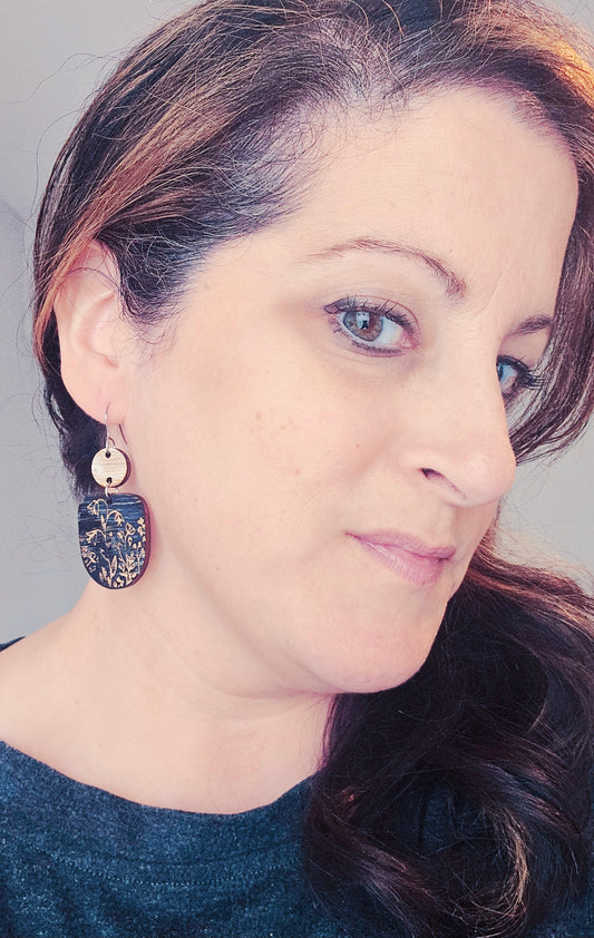 Rustic Floral Drop Earring
