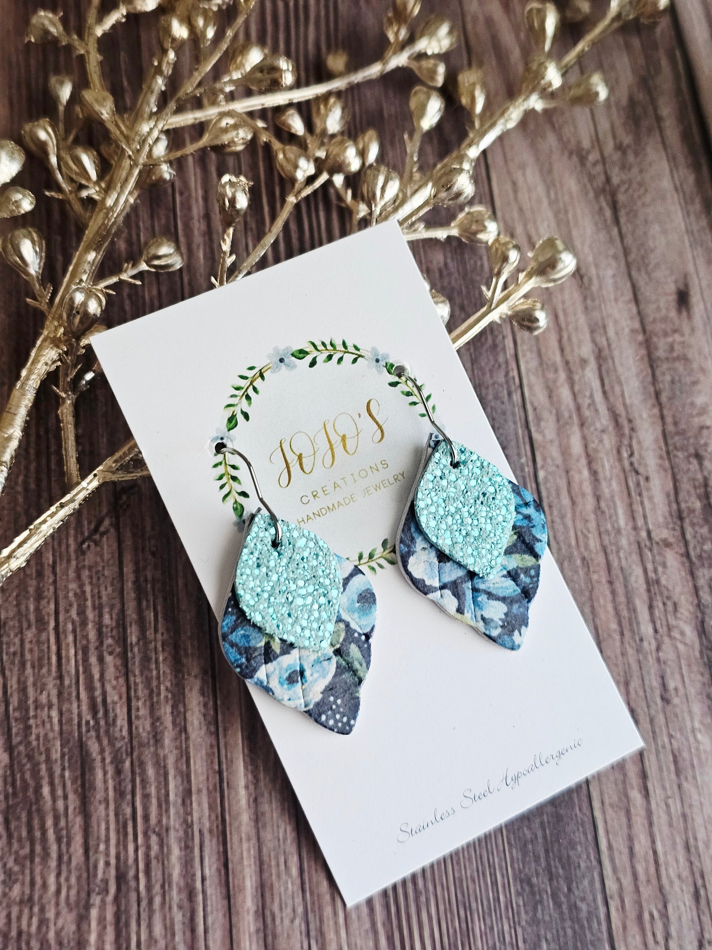 Blue Lagoon floral Earrings