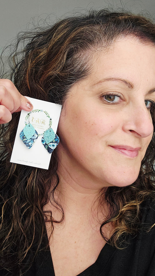 Blue Lagoon floral Earrings