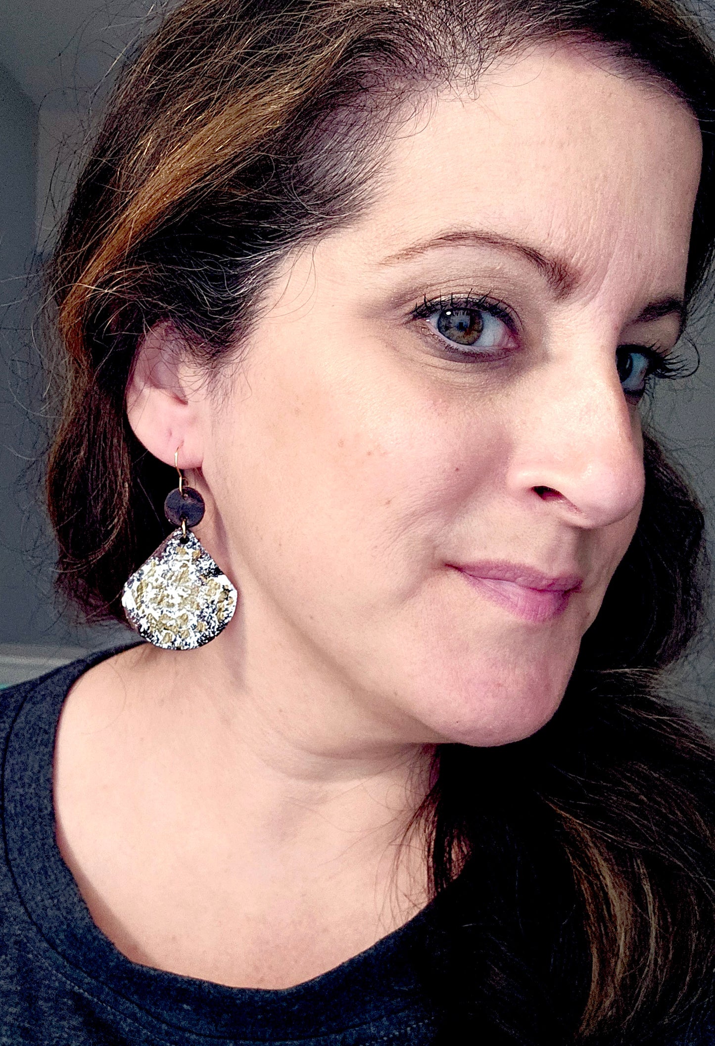 Metallic Leather Earrings