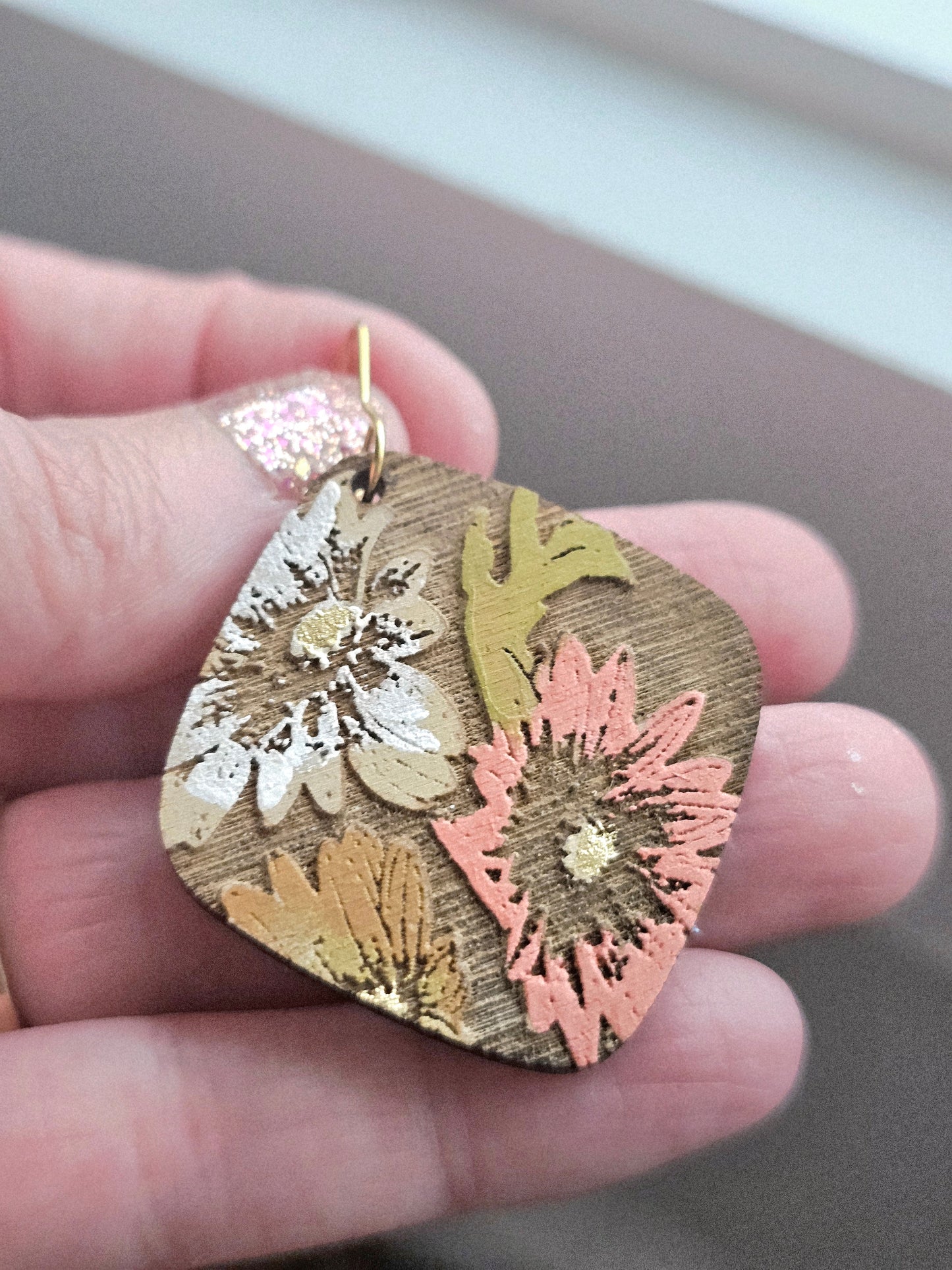Floral Painted Wood