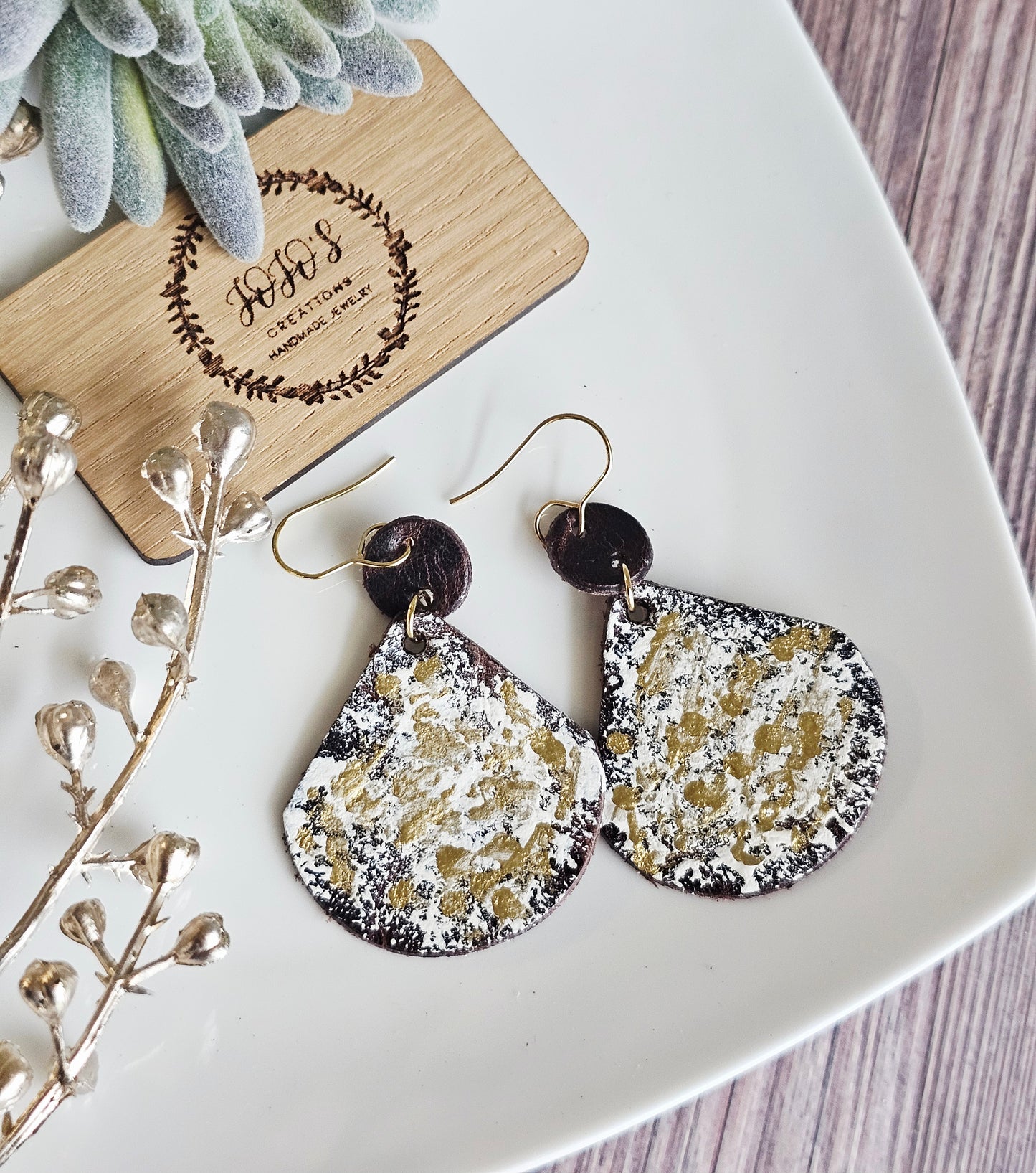 Metallic Leather Earrings