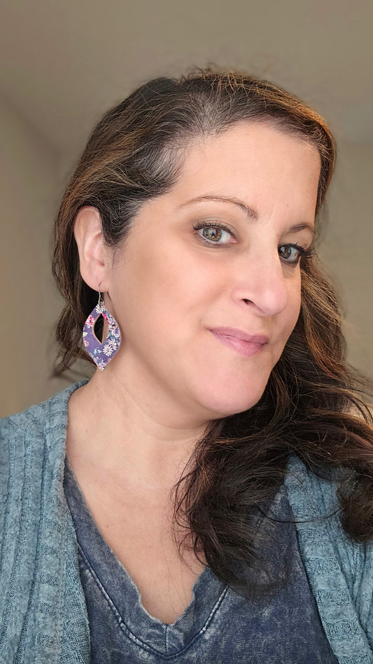 Purple Passion Flower Earrings