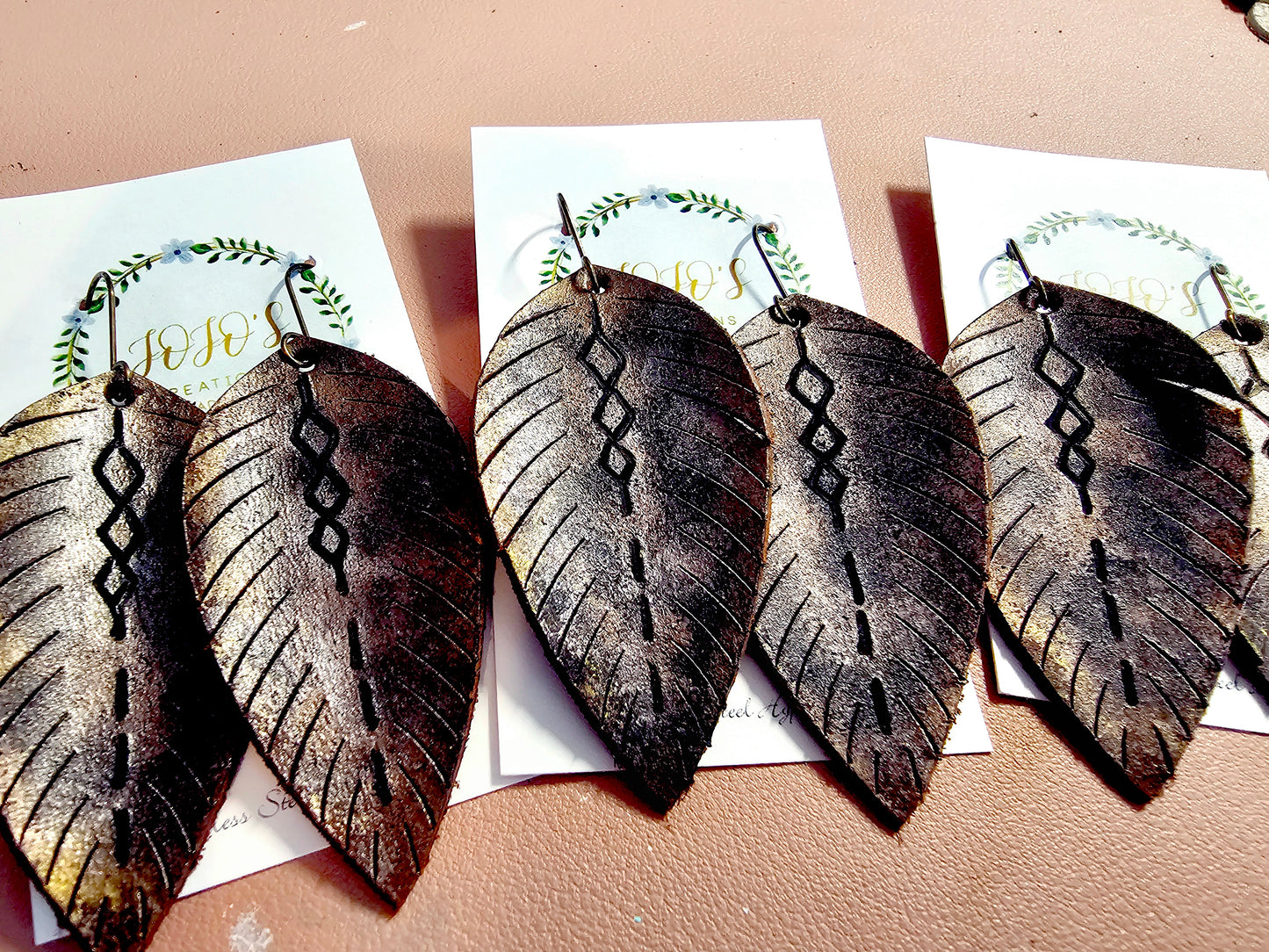 Boho Metallic Fringy Feather