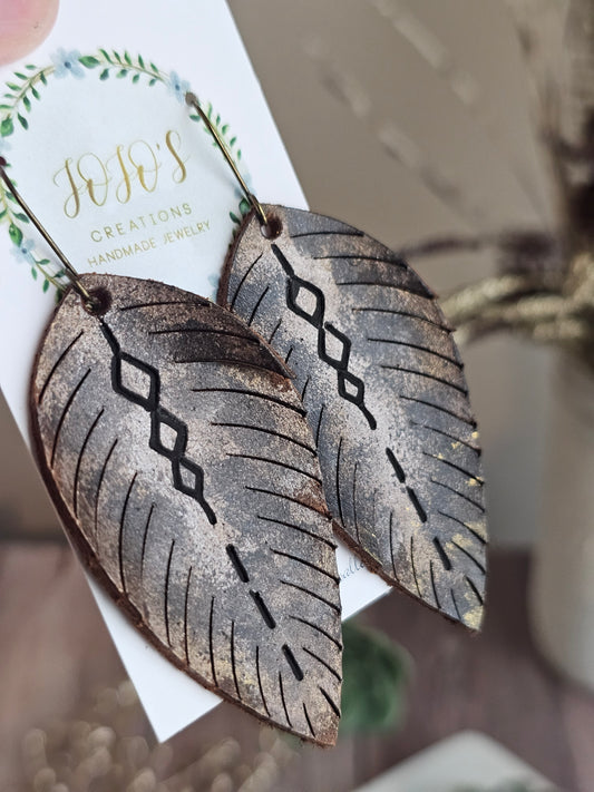 Boho Metallic Fringy Feather