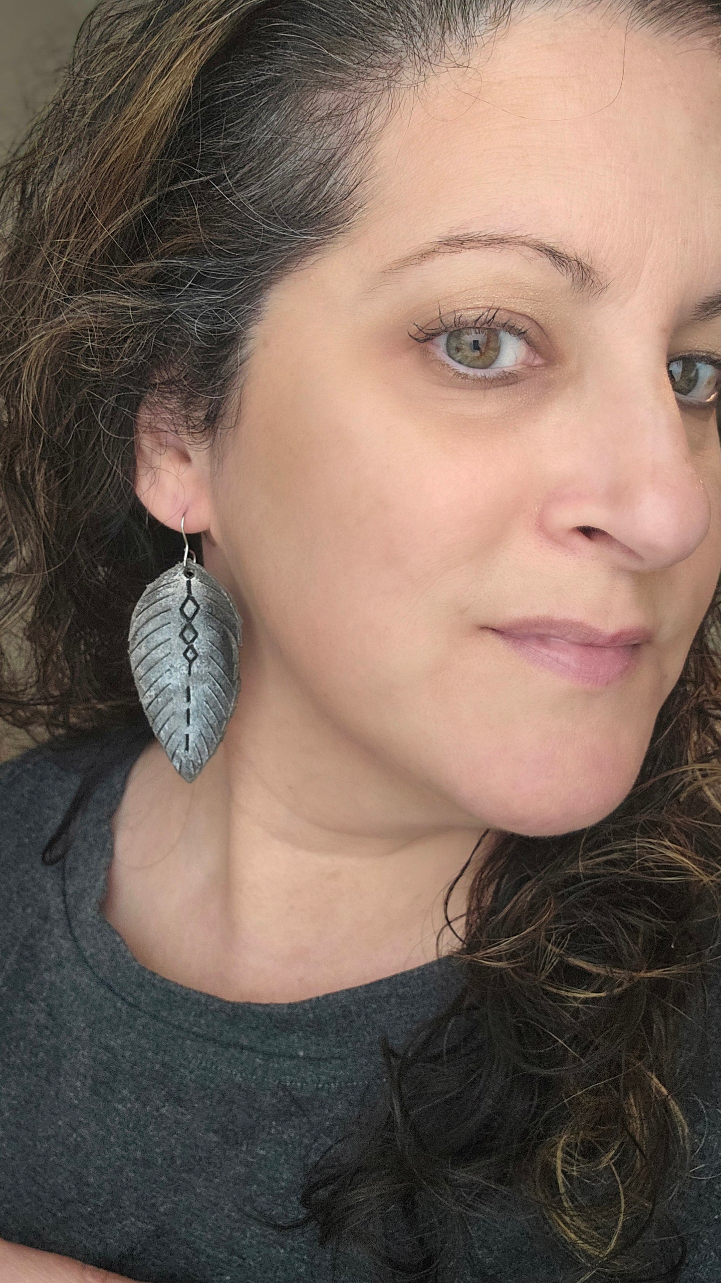 Boho Metallic Fringy Feather Earrings
