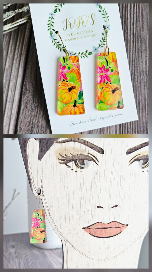 Acrylic floral Pumpkins