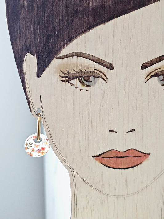 Acrylic floral Huggie Earrings