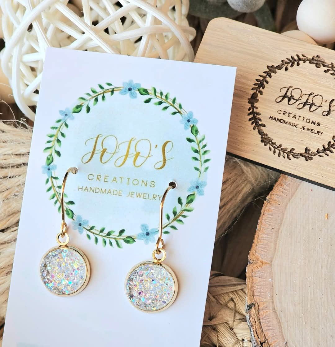 12mm Clear AB faux Druzy