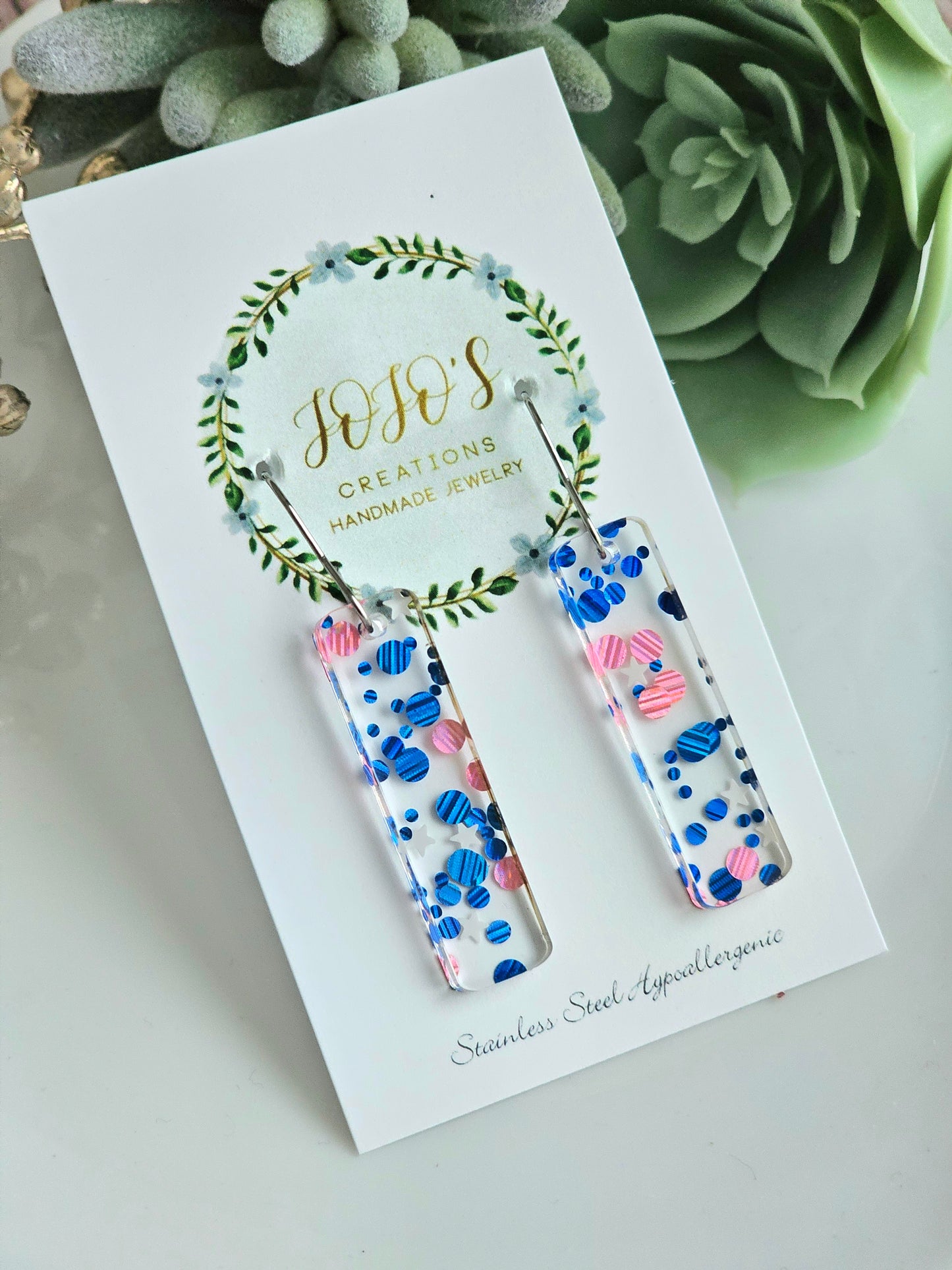 Pink/blue confetti bars