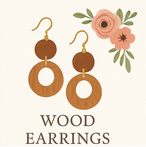 Painted Wood Earrings