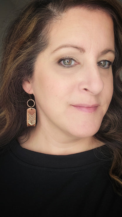 Embossed Boho Leather Dangles