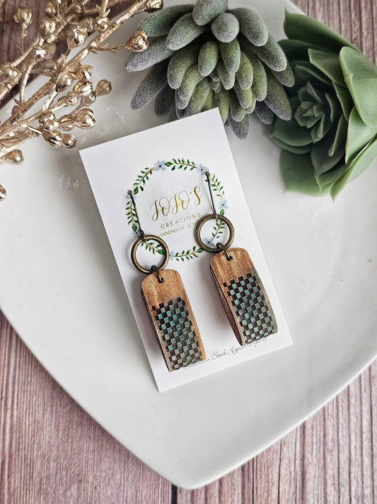 Embossed Boho Leather drop Earring