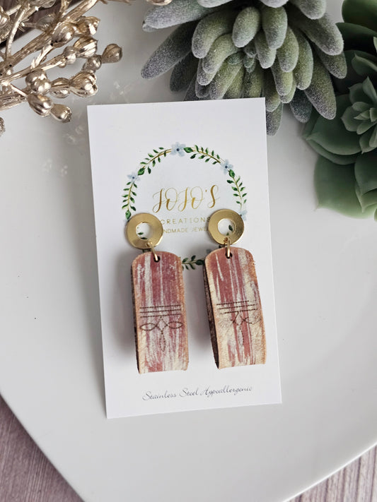 Boho Embossed drop Earring