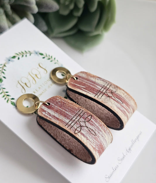 Boho Embossed drop Earring