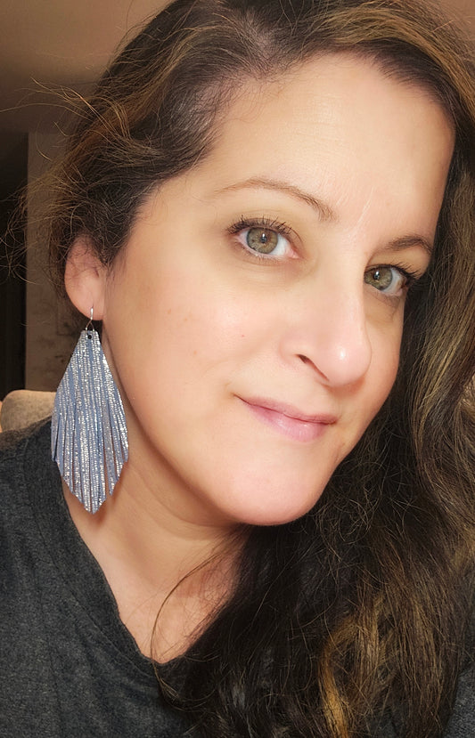 Fringy blue w/silver