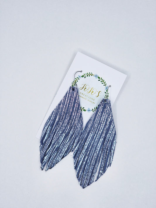 Fringy blue w/silver