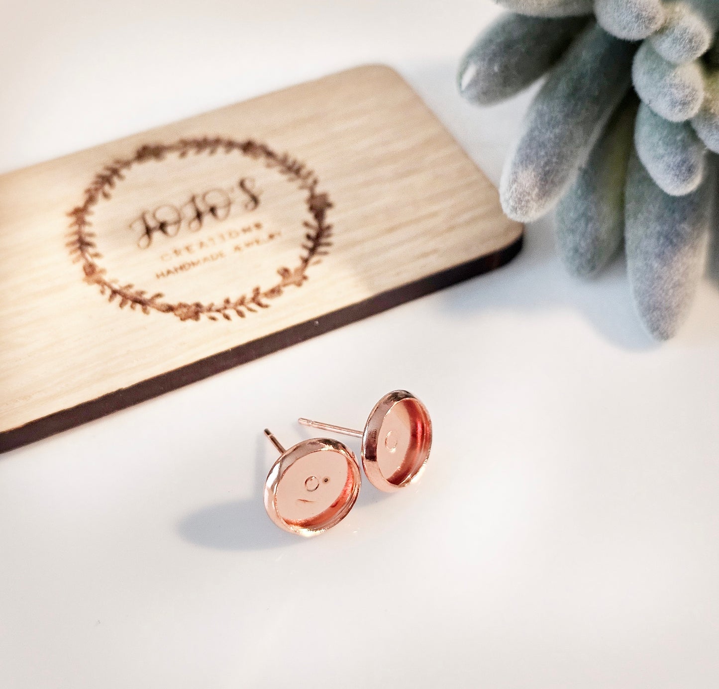 8mm Mint Ice Faux Druzy Studs