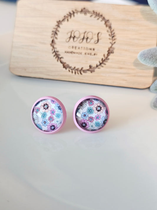 12mm Pink Daisy Studs