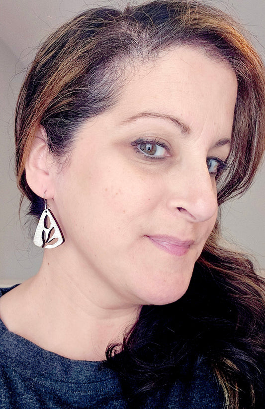 Unique Wood Painted Earring