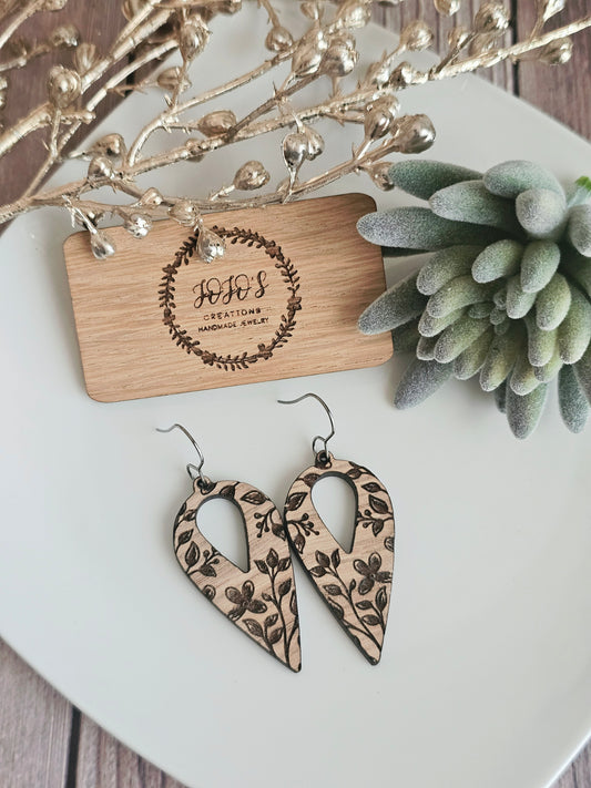 Floral Wood Earrings