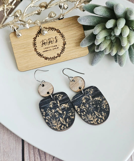 Rustic Floral Drop Earring