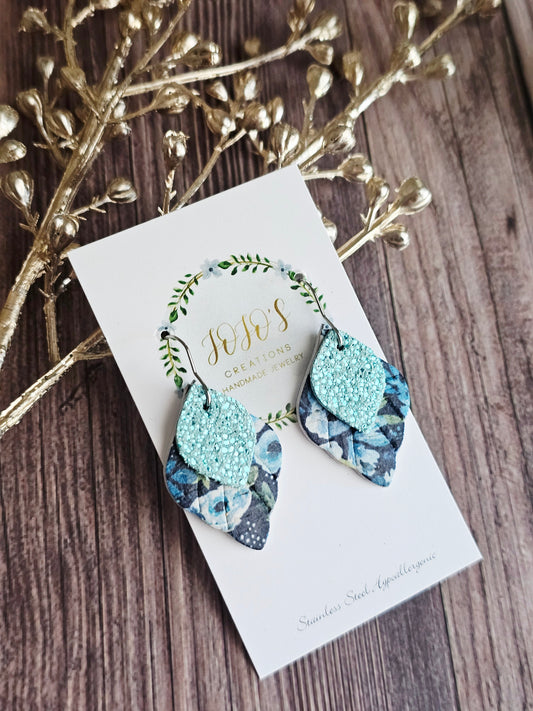 Blue Lagoon floral Earrings
