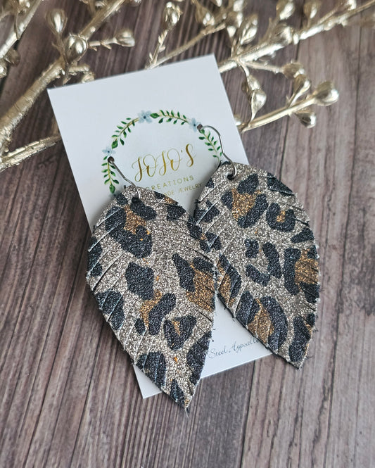 Fringy Leopard Earrings