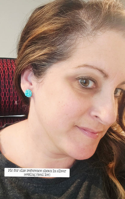 12mm Gray Faux Druzy Studs