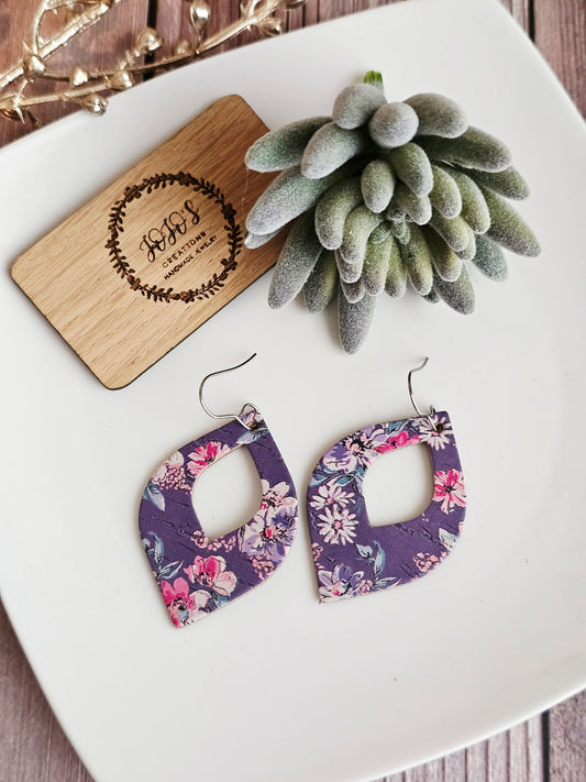 Purple Passion Flower Earrings
