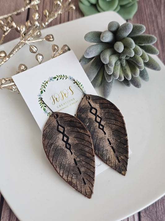 Boho Metallic Fringy Feather