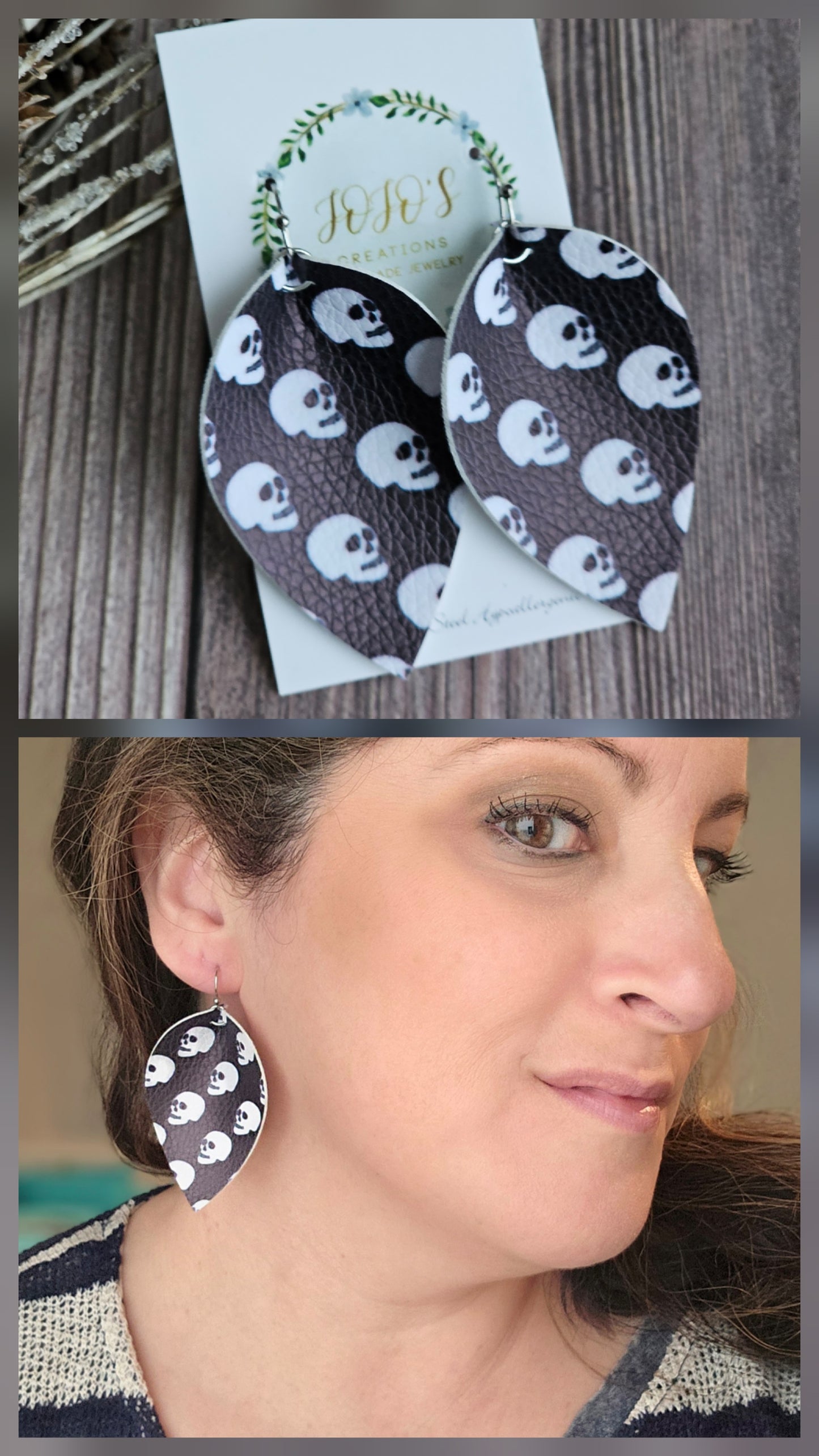 Pinched Faux Leather Skulls