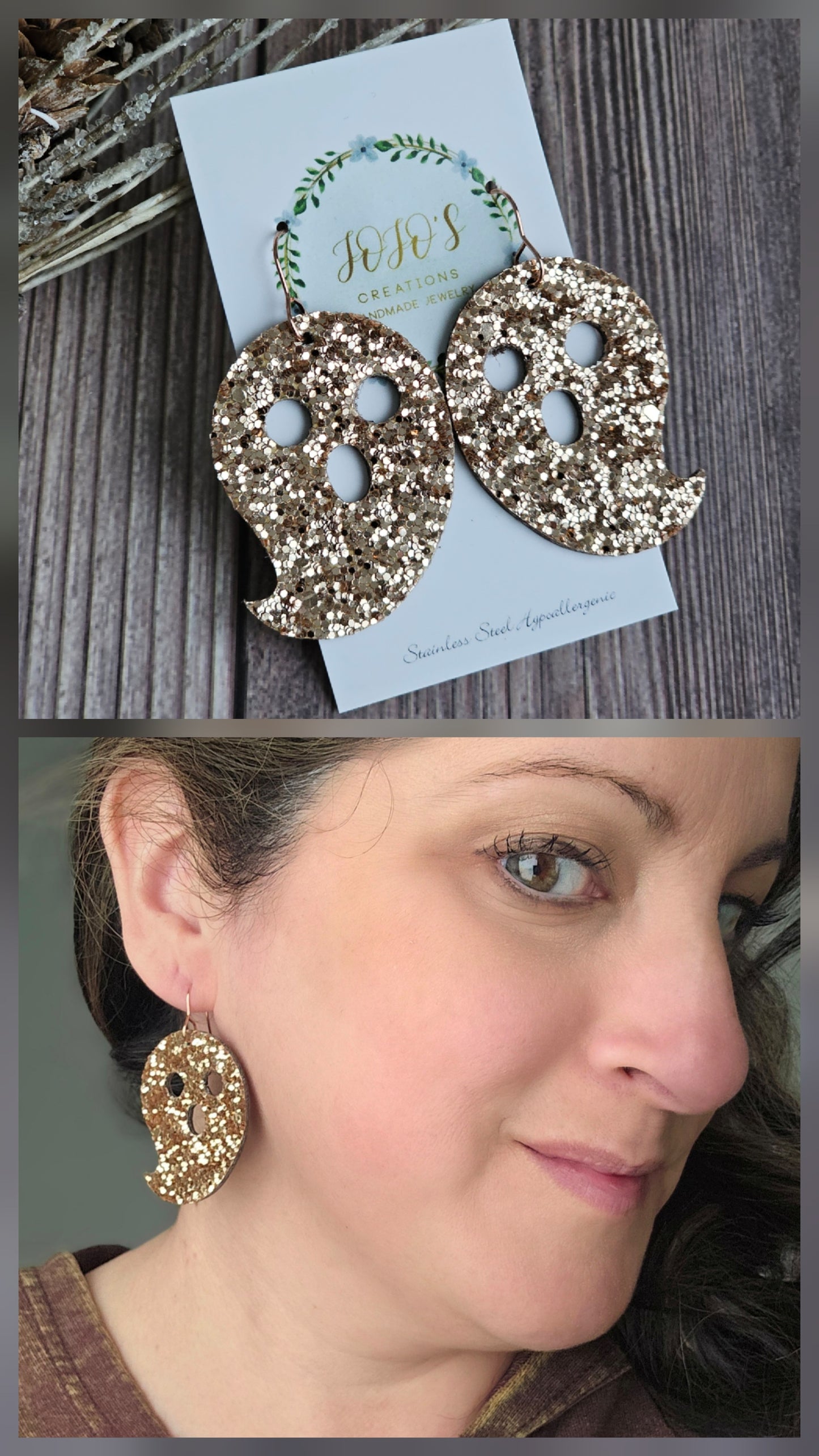 Glitter Rose Gold Ghosts