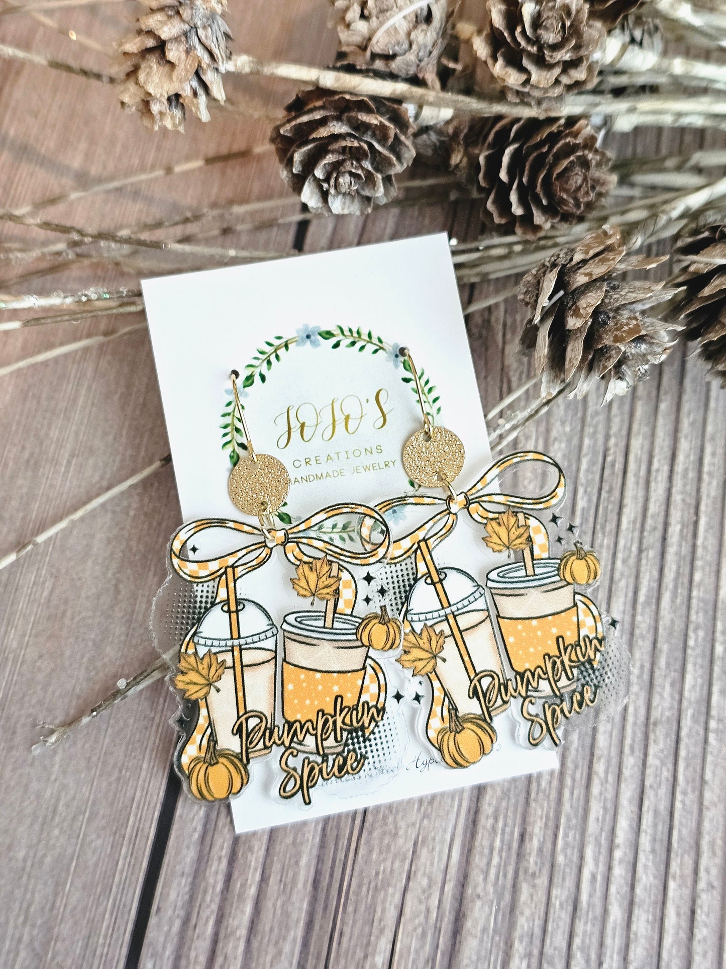 Pumpkin Spice Acrylic Earrings