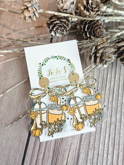Pumpkin Spice Acrylic Earrings
