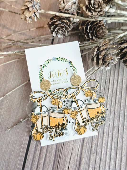 Pumpkin Spice Acrylic Earrings
