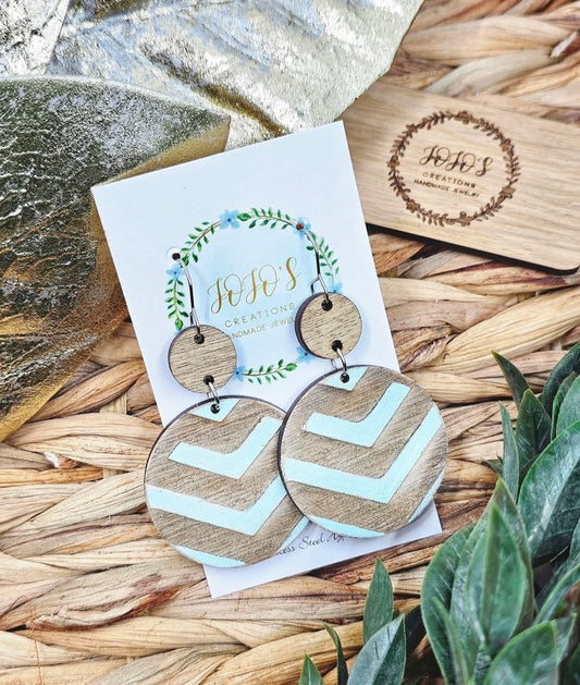 Chevron Wood hint of Mint