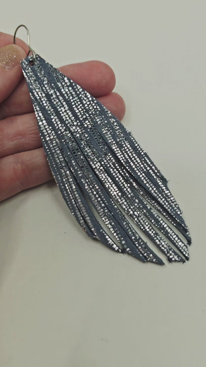 Fringy blue w/silver