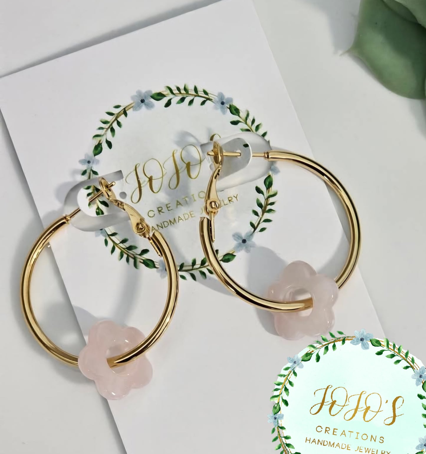 Hoops with Acrylic Flowers