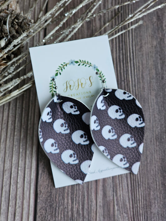 Pinched Faux Leather Skulls